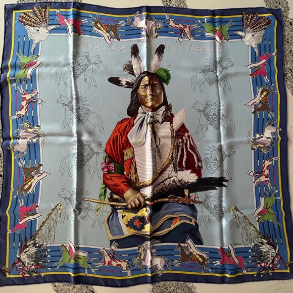 Authentic Like New Hermes Pani Lashar Pawnee Scarf 90 cm - Picture 1 of 5
